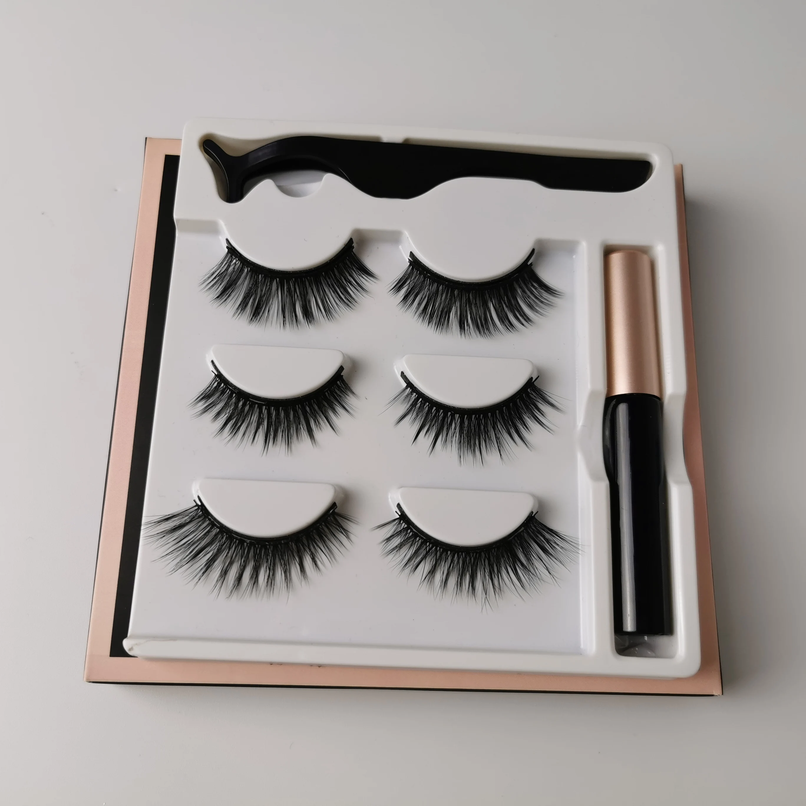 

1pair magnetic eyelashes set Waterproof Eyeliner False Eyelashes set Natural Reusable Lashes Lasting Eyelash Extension