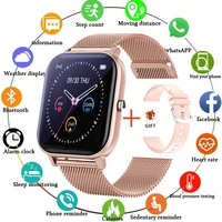 2021 new full touch color screen waterproof smart watch women men sport fitness tracker blood pressure smart clock smartwatch