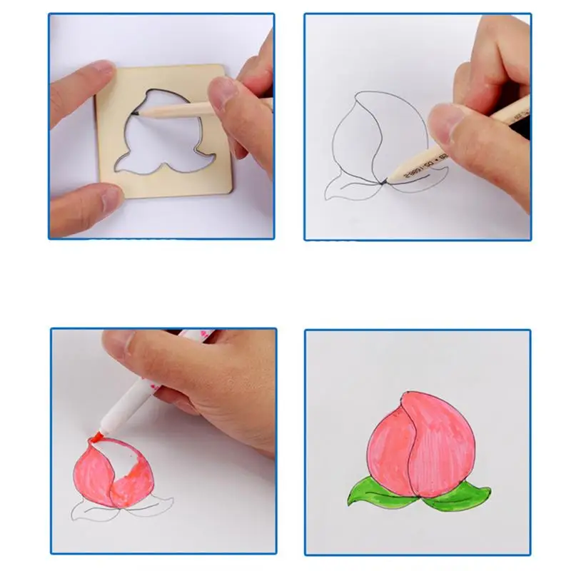 Детский разноцветный трафарет для раннего развития|Книжка-раскраска| |