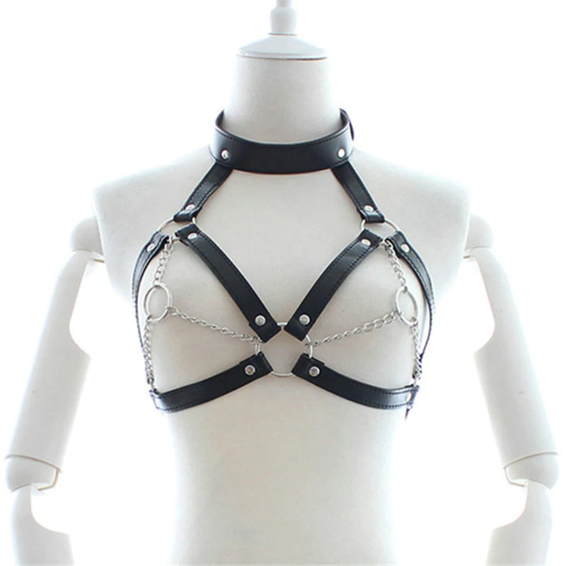Женский открытый бюст портупея Сексуальное белье Ночная Клубная одежда Pu