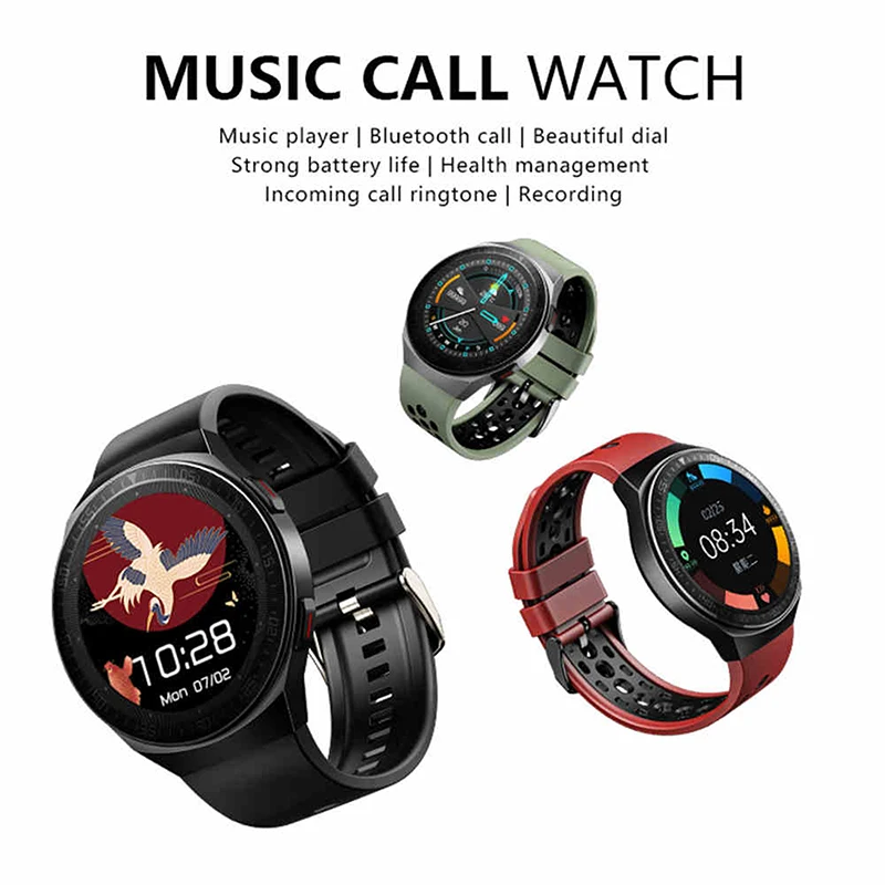 

Деловые Смарт-часы MT3 1,3 дюйма цветной сенсорный экран Bluetooth Водонепроницаемый Многофункциональный модный фитнес-браслет