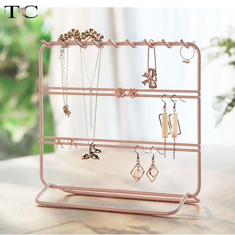 Креативная железная прямоугольная подставка для Хранения Драгоценностей