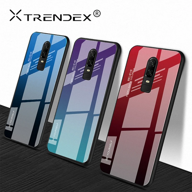 Градиентный чехол из закаленного стекла для OnePlus 7 Pro 6 6T гибридный противоударный