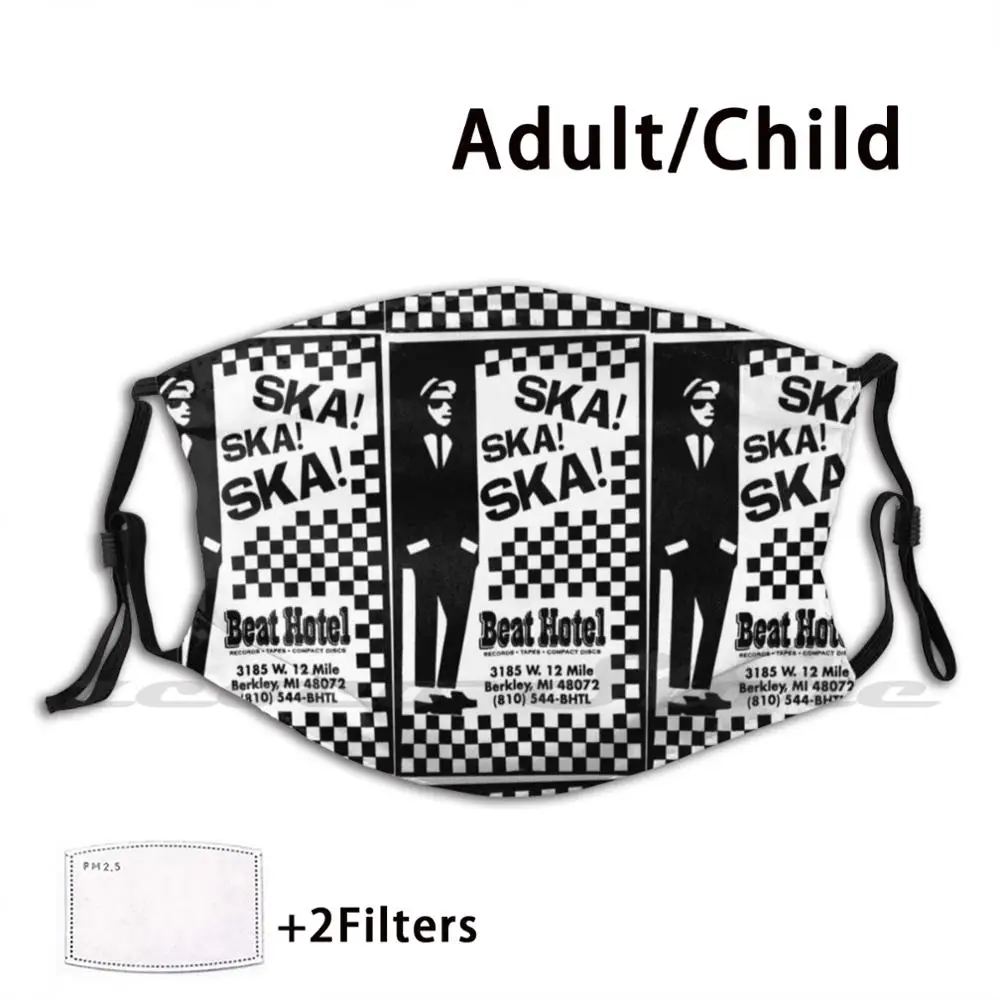 

Beat Hotel Records Ska Design Mask Adult Child Washable Pm2.5 Filter Logo Creativity Beat Hotel Records Ska Mod Lambretta