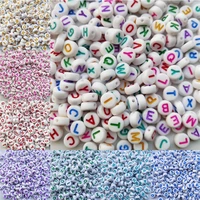 200pcs 7mm round acrylic spacer beads 7 colors alphabet letter beads for jewelry making diy handmade charms bracelet accessories