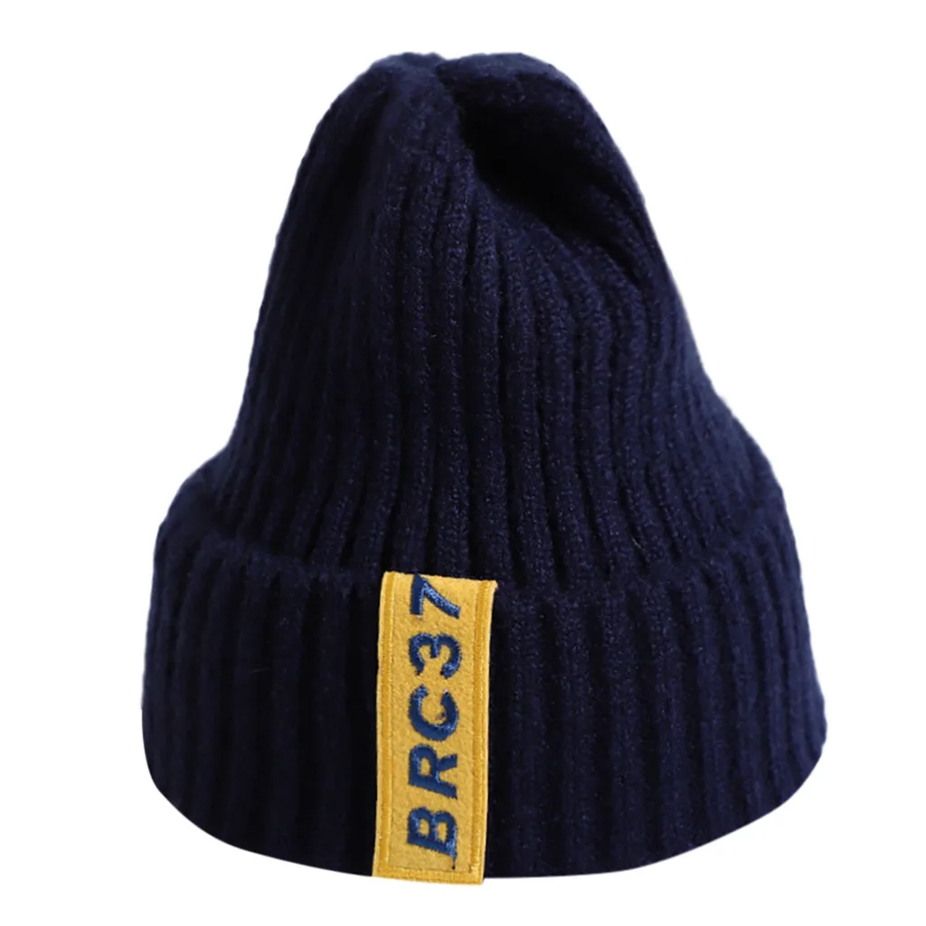 Детская вязаная шапка для мальчиков и девочек однотонная бини зимняя теплая