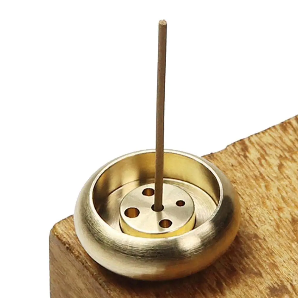 

Detachable 5 Holes 1PC Brass Incense Burner Stick Holder Plate Buddhism Anti-oxidation Censer Bronze For Home Decoration