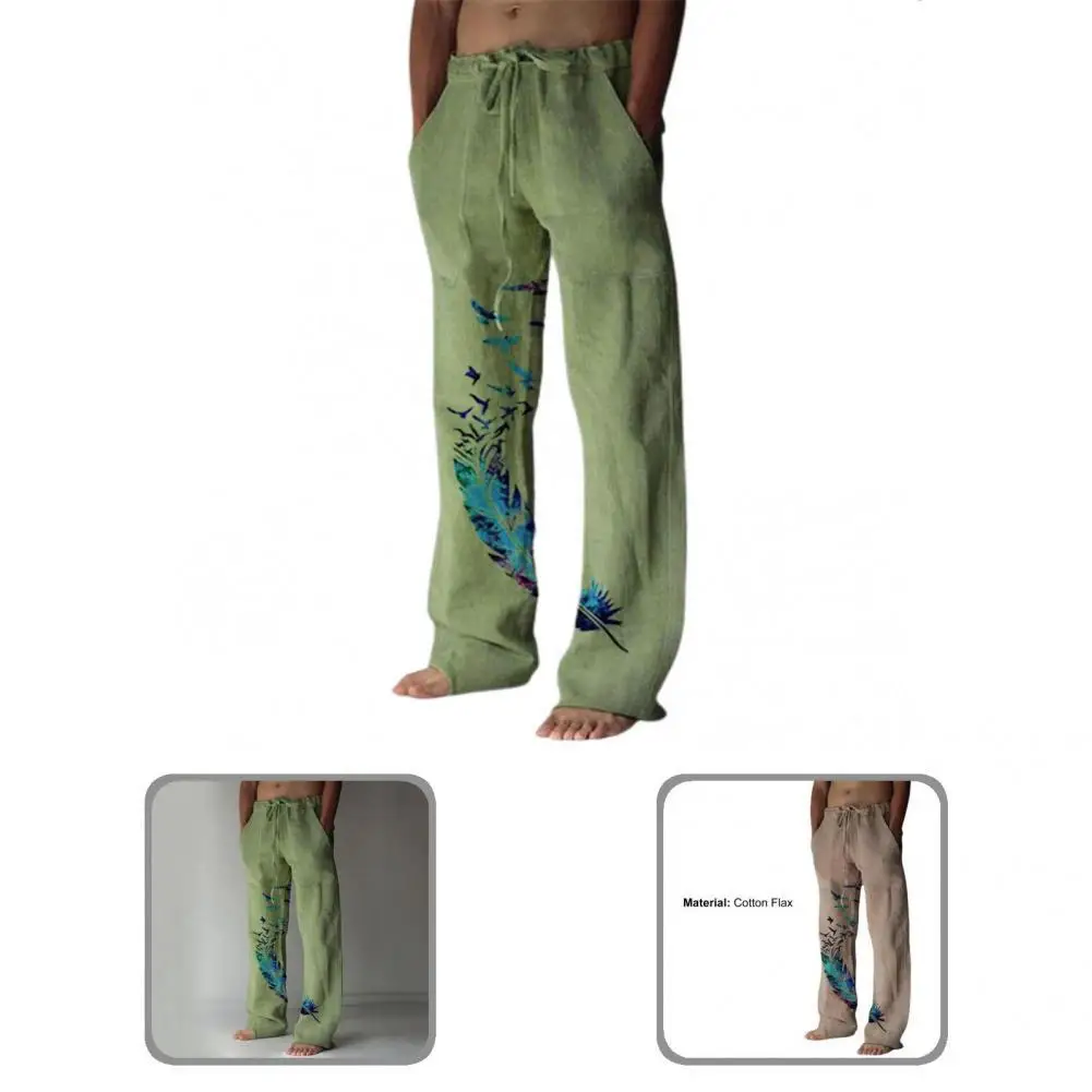 

Comfy Streetwear Loose Bird Pattern Straight Trousers for Gathering