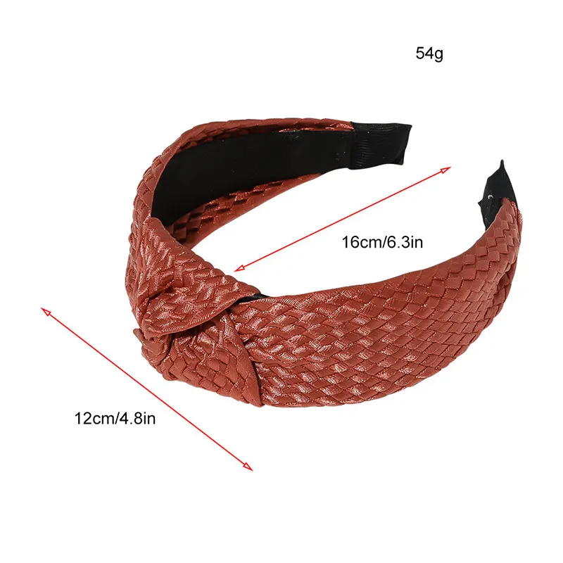

Fashion Weave Head Hoop Lady Solid Color Knotted Headband Trendy Wide Headdress Hairbands Casual Charm Hairband Accessories