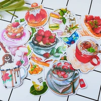 sweet strawberry dessert afternoon tea stickers diy scrapbooking album journal crafts decorative label seal stickers package