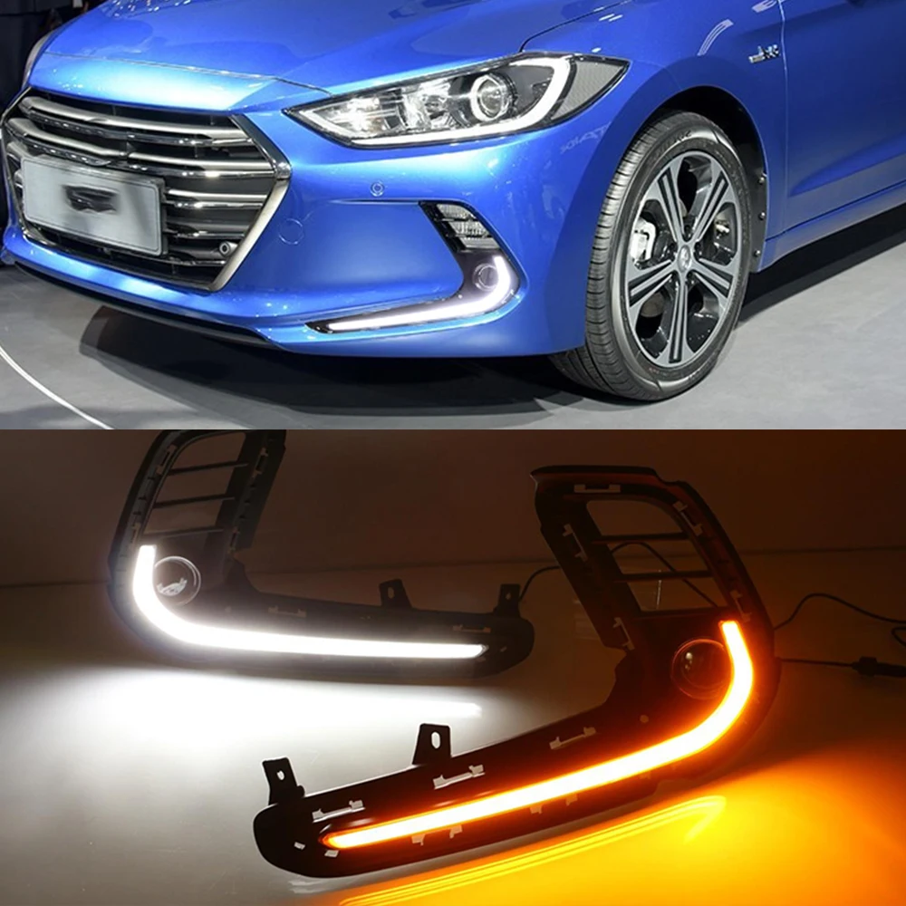 Автомобильный мигающий 2 шт. светодиодный противотуманный фонарь для Hyundai Elantra 2016