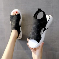 platform shoes sandals 2021 new womens summer internet celebrity fashion best seller mesh platform height increasing open toe