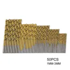 50 шт. 11.52.02.53 мм Титан покрытием спиральное сверло высокое Сталь для деревообработки Пластик и Алюминий HSS сверло набор