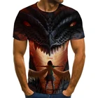 Новинка 2020, летняя футболка с 3D анимацией, стильная футболка в стиле 3D дракона элемента, мужская повседневная брендовая рубашка в стиле Харадзюку с коротким рукавом