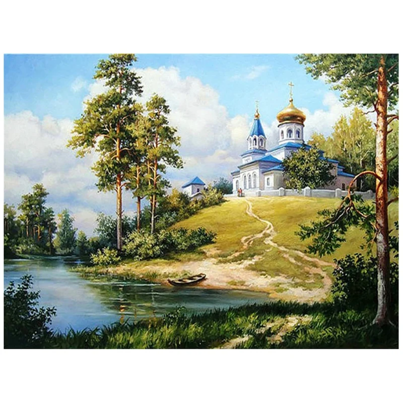Лучшая алмазная живопись, летняя живописная ручная работа, домашний декор, полная круглая дрель, алмазная вышивка, распродажа, пейзаж, картина, стразы
