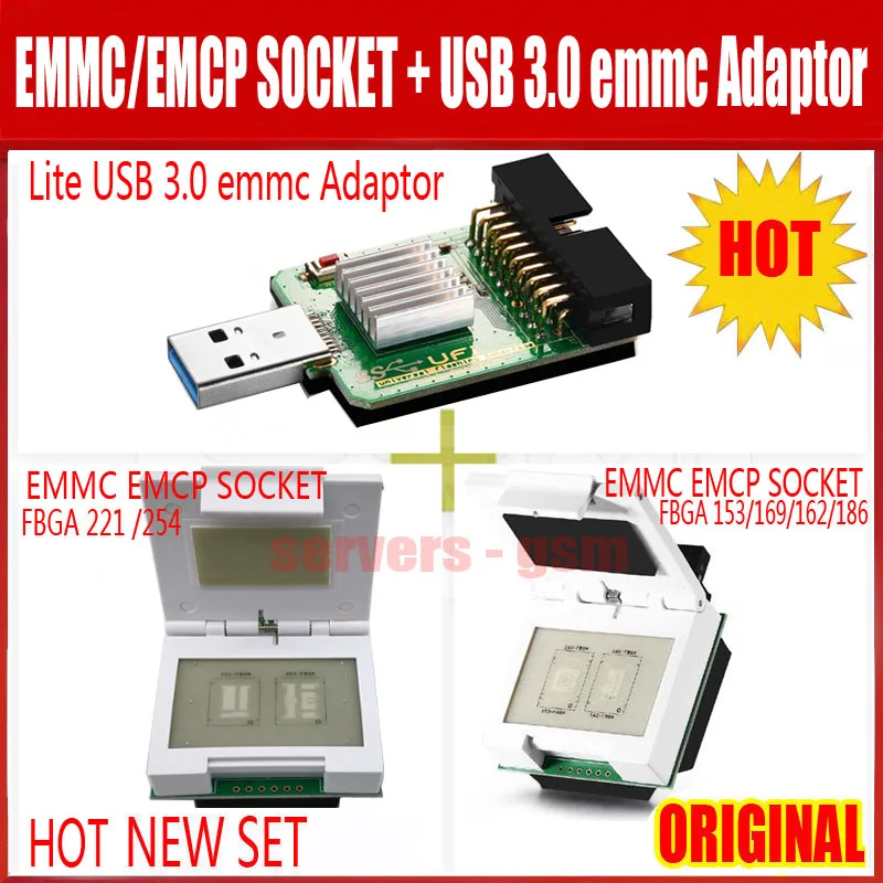 Новый оригинальный Lite USB 3 0 адаптер для emmc + EMMC/EMCP разъем (FBGA 153/169/162/186/221/254) Тесты