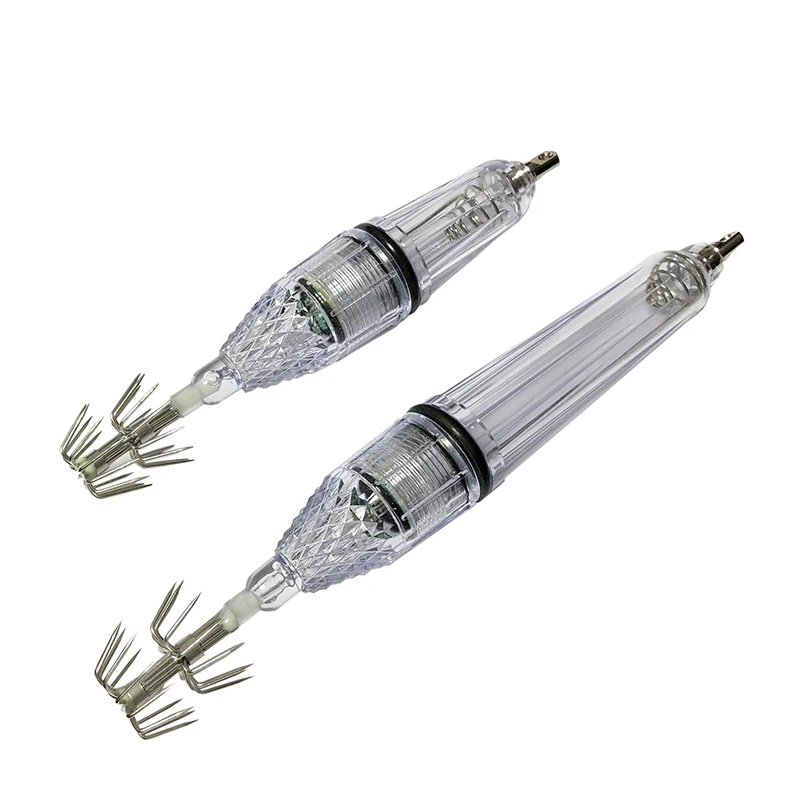 

LED Colorful Luminous Squid Hook Wooden Shrimp Underwater Luminous Fishing Tackle Sea Fishing Cuttlefish Hook Artificial Bait