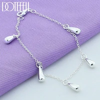 doteffil 925 sterling silver five water dropsraindrops bracelet for woman charm wedding engagement party fashion jewelry