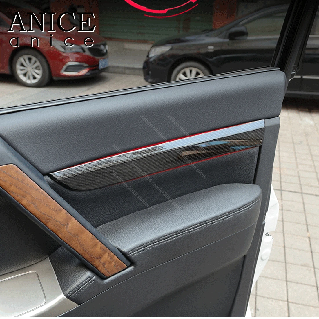 Для Mitsubishi PAJERO 2007 2008 2009 2010 2011 2012 2013 углеродного волокна цвет двери Внутренняя крышка