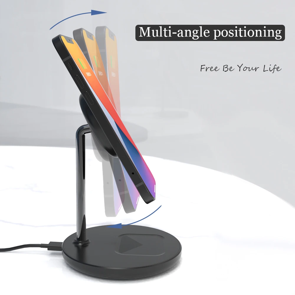 Najtaniej Qi 2 W 1 Magnetyczna Bezprzewodowa ładowarka Do IPhone 14 13 12 Pro Max Air Pods Zestaw Słuchawkowy Stojak Na Telefon 15W Szybka Stacja ładująca Uchwyt