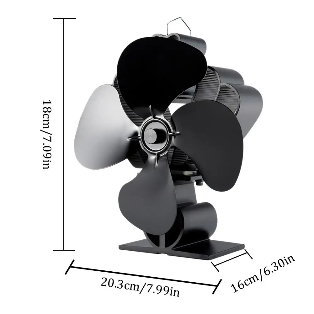 

4 Blades Heat Powered Stove Fan Environmentally Friendly Energy-saving Thermal Power Fan European And American Fireplace Fan