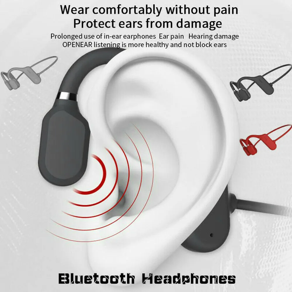 

Open-Ear Running Bone Conduction Wireless Headphones Bluetooth 5.0 Earphones With HD Microphone For Phone Over Ear