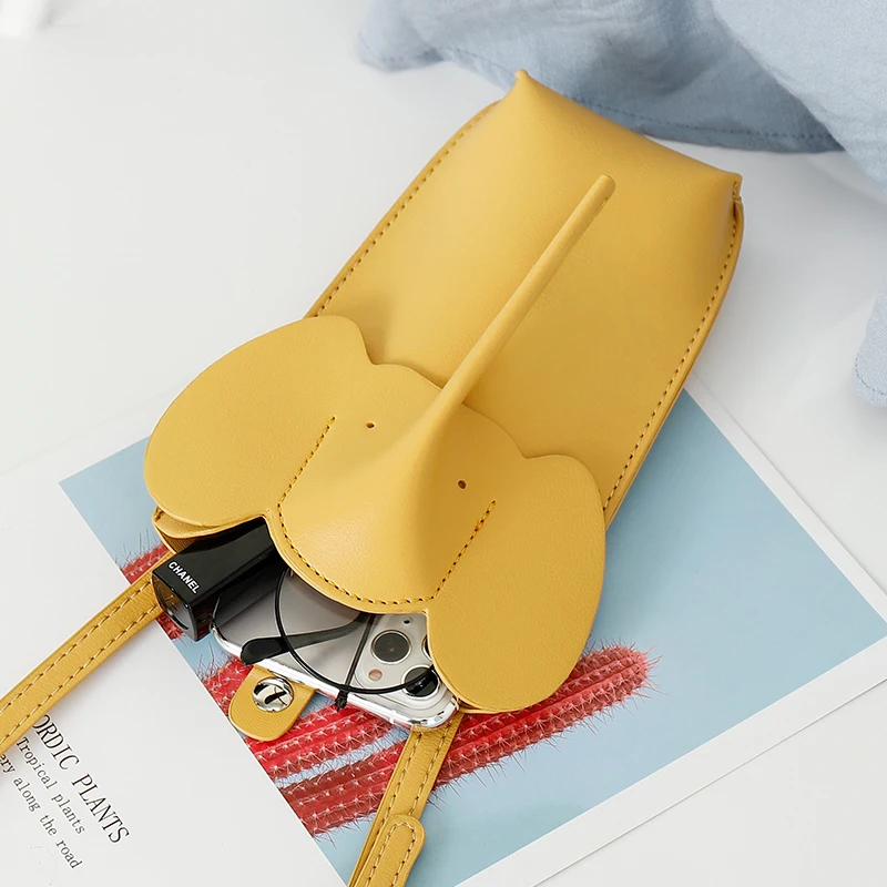 Универсальный мини-чехол для смартфона со слоном из искусственной кожи