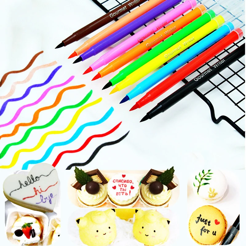 Пищевая цветная ручка 10 цветов отличные маркеры для рисования печенье торт мусса