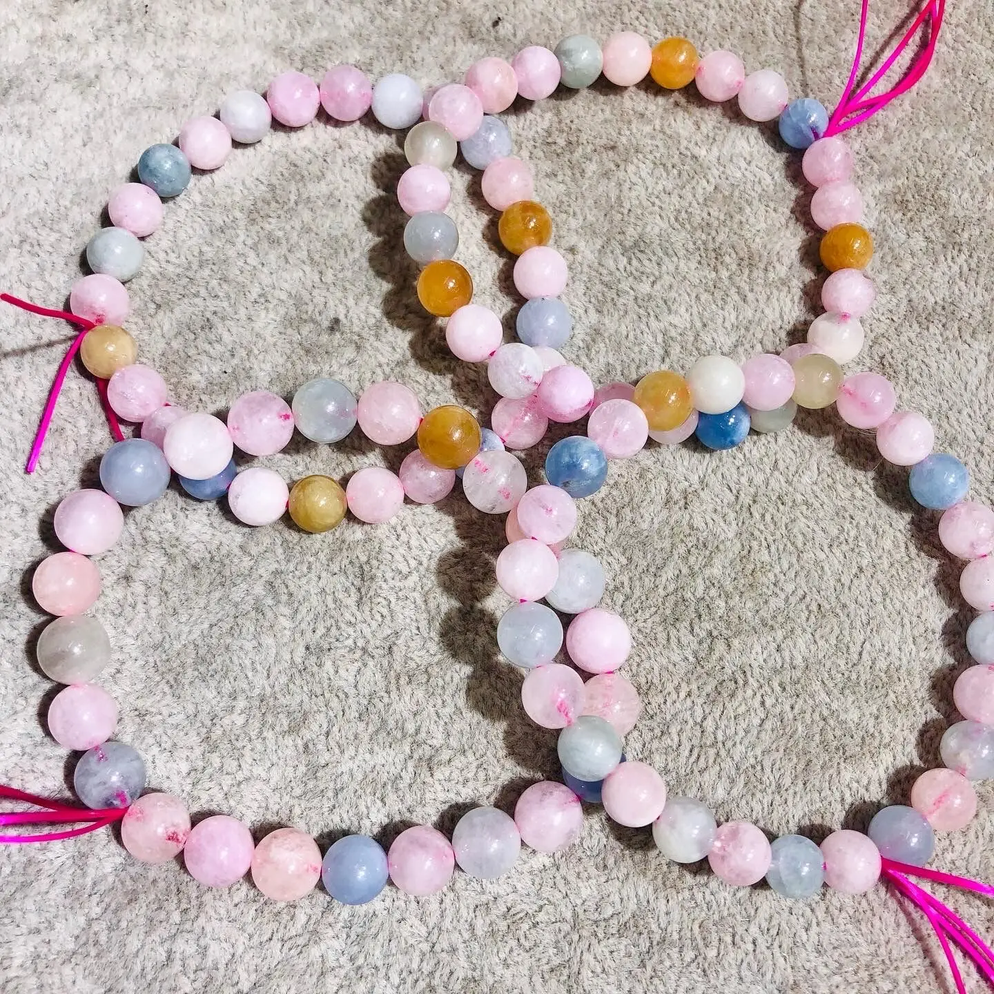 

Женский браслет из натурального камня морганита, браслет с разноцветными камнями, ювелирные изделия, браслет для йоги с кристаллами