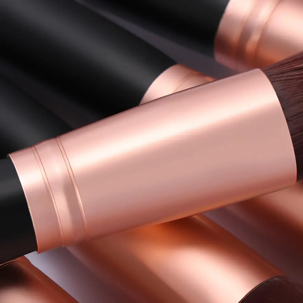 

Hot 16 Pcs Black Wooden Handle Makeup Brush Set Liquid Foundation Blush Eye Shadow Fan Brush Eyebrow Brush Mixed Beauty Tools