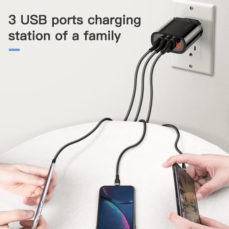 KUULAA Quick Charge 3 0 USB зарядное устройство 30 Вт QC3.0 QC Быстрая зарядка мульти штекер