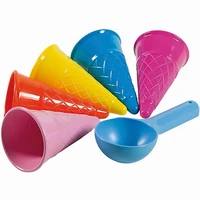 5 pcslot cute ice cream cone scoop sets beach toys sand toy for kids children educational montessori summer play set game gifts