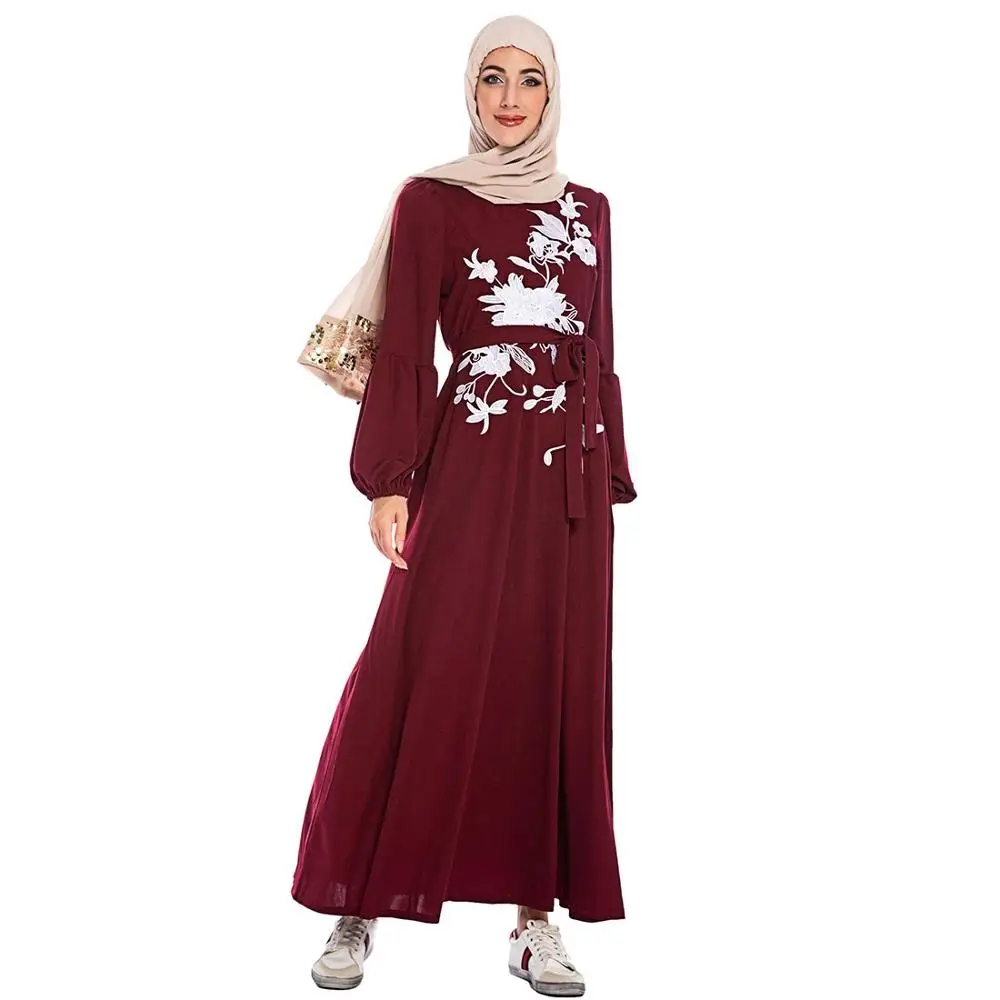 Женское платье с длинным рукавом юбка вышивкой в турецком стиле Дубай Бангладеш