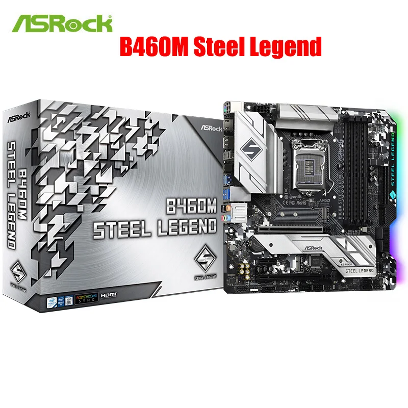 

Original Brand New ASRock B460M Steel Legend Motherboard Support CPU 10500/10400F/10700 (Intel B460/LGA 1200)