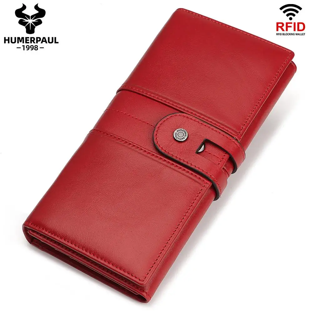 

2022 High Quality Cow Leather Women Wallets Hasp Zipper Long Lady Clutch Bags With Cellphone Holder Classic Female Purse Fashion