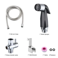 two function toilet hand bidet faucet bathroom bidet shower nozzle brass t adapter hose water tank hook holder easy to install