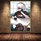 Картина Game of NieR:Automata 2B Girl, холст, постеры, принты, настенные картины для игровой комнаты
