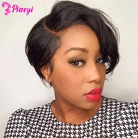 pixie short cut wig side part lace front human hair wigs for black women short wig pixie cut bob wig 150 straight wig