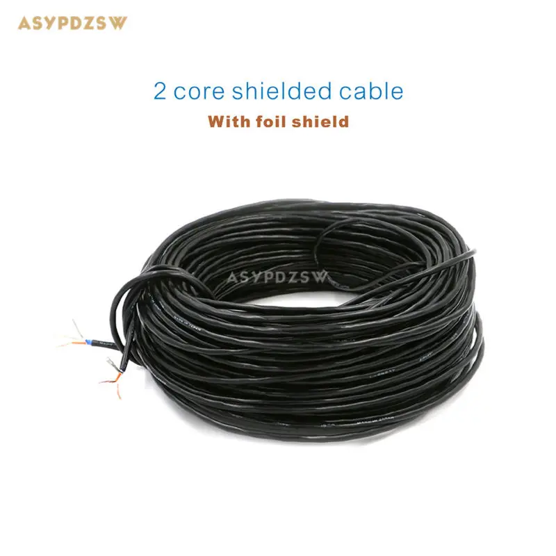 

200 Meters Original L-2B2AT Audio signal wire 2 core shielded cable With foil shield for amplifier