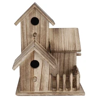 wooden bird feeding birdhouse small outdoor garden bird nesting box bird house pet supplies decoration outdoor carry tool