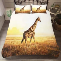 bedding set duvet cover 3d giraffe in the forest printed bed comforter with pillowcases king queen size
