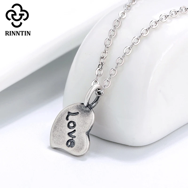 Rinntin серебро 925 пробы сердце женское ожерелье с подвеской длинная цепочка