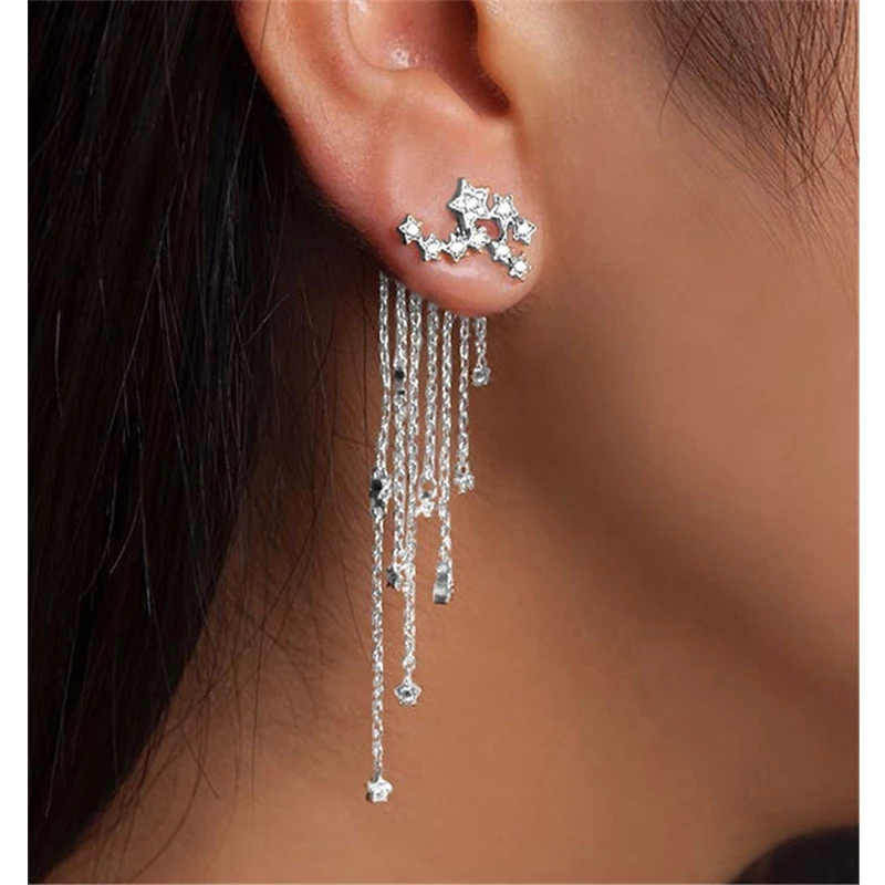 Серьги женские ювелирные изделия Модные металлические кисточки длинные