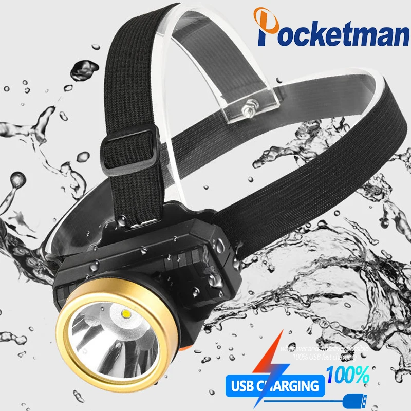 Яркая светодиодная фара водонепроницаемая головная лампа с USB-зарядкой