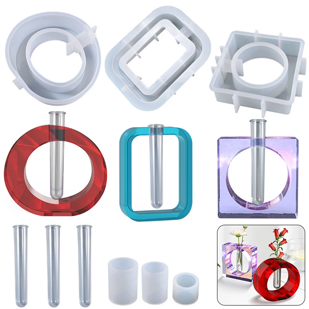 Новая силиконовая форма для квадратного бетона мясистых пробирок цветочного