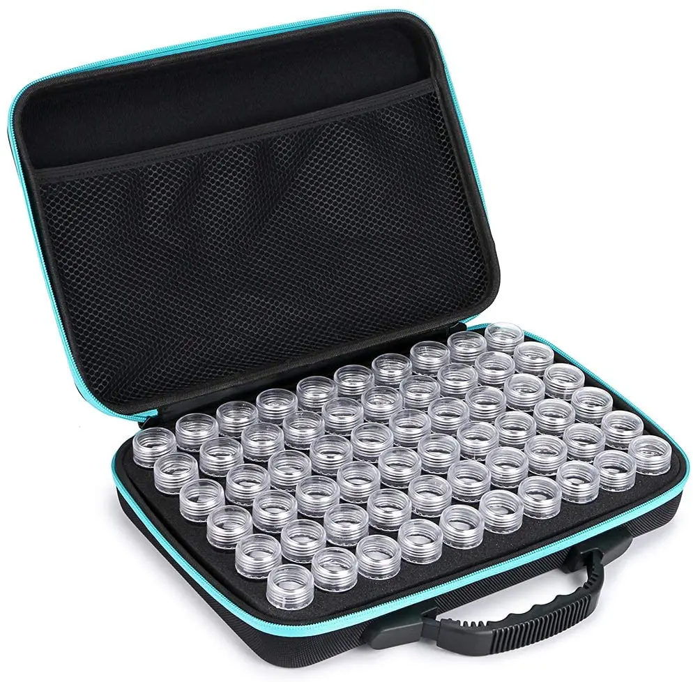 

2021 новый ящик для хранения алмазной живописи 5D, 60 отделений, набор для алмазной живописи, аксессуары, инструменты, Кольцо Для Хранения Бисера, сверкающая сумка