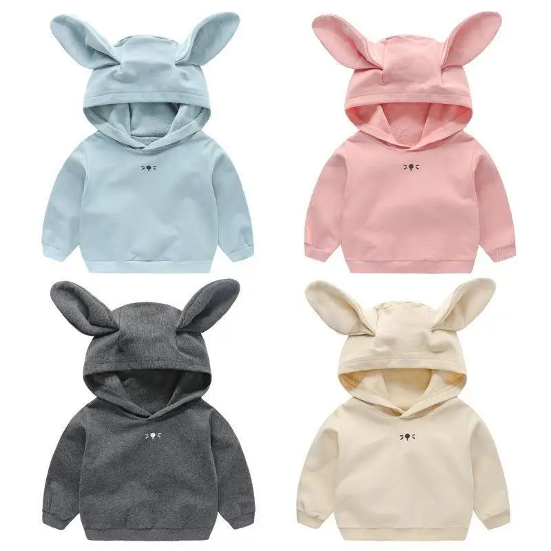 

Children Clothing Spring and Autumn Sweater 2022 Boys Pullover Girlbunny Hoodie Pattern Baby Bottoming Comfortable Shirt