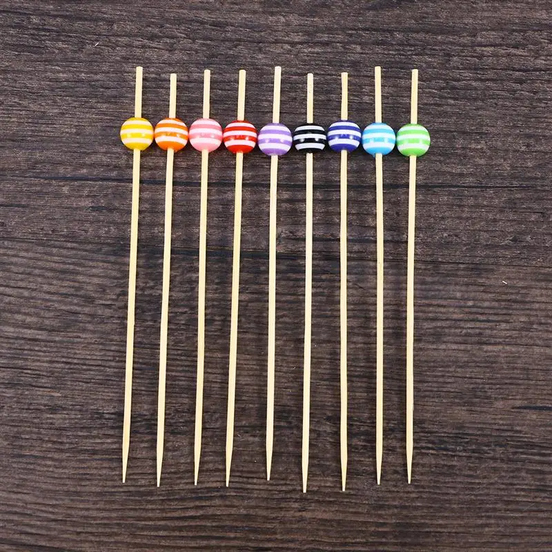 100 шт. одноразовые деревянные Еда фрукты выбирает пить коктейль напиток закуска