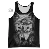 plstar cosmos newfashion wolf hunting animal hunter tattoo menwomen 3dprint unisex summer casual sleeveless tanktop vest top a3