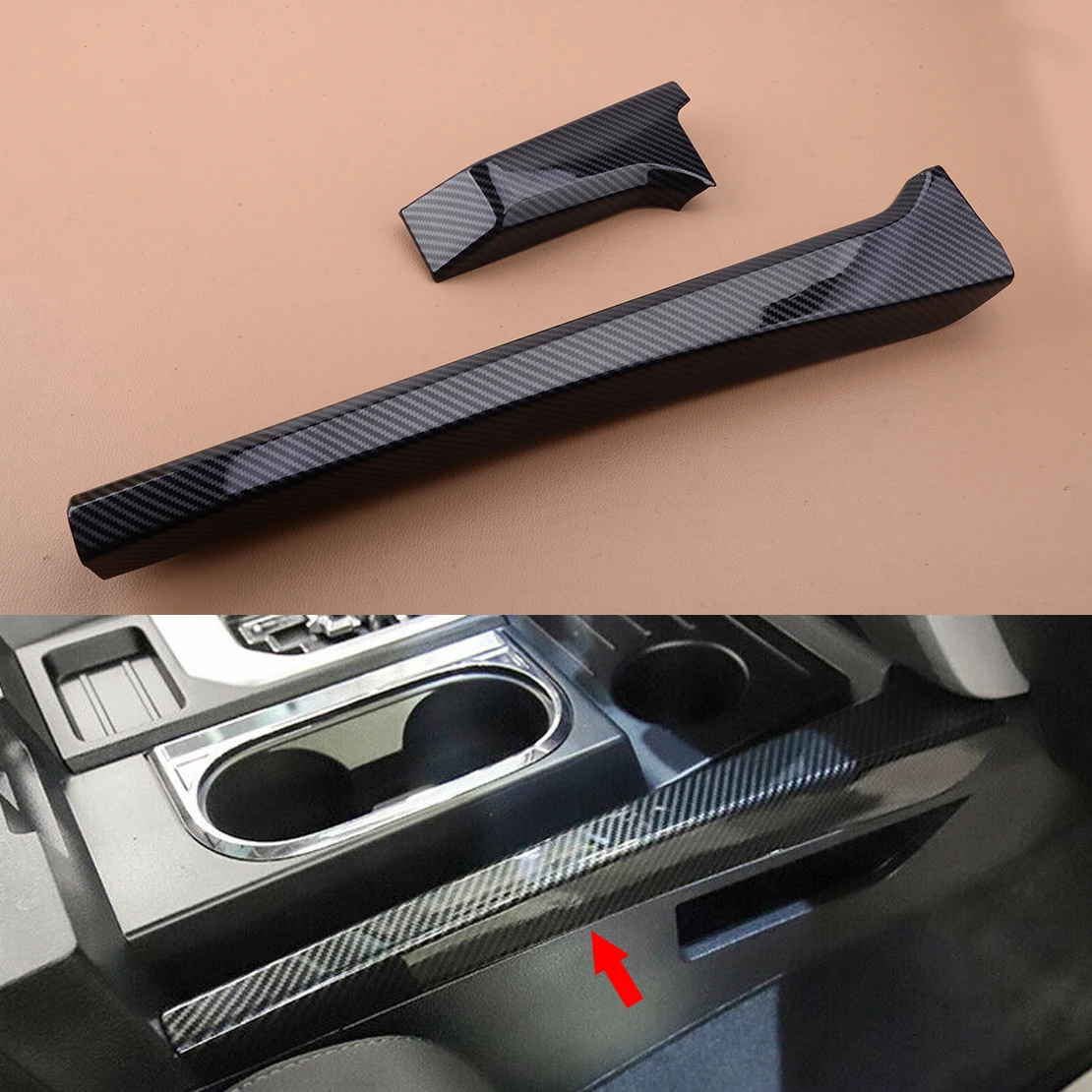 

2Pcs ABS LHD Car Gear Shift Panel Side Cover Trim Decor Fit for Toyota Tundra 2014 2015 2016 2017 2018 2019 Carbon Fiber Style